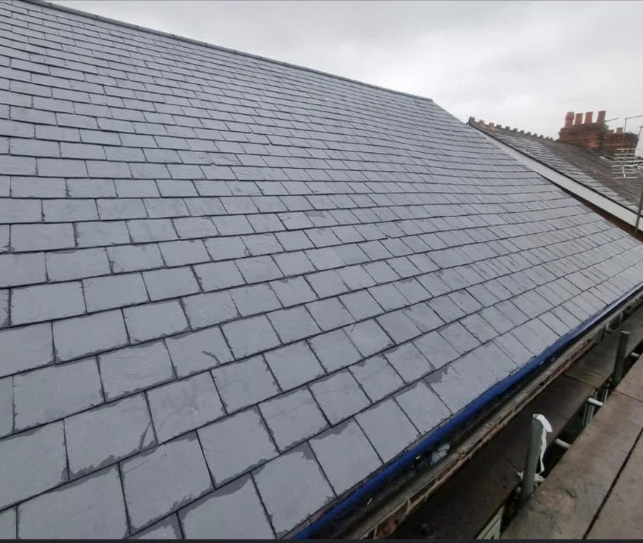 Finished slate roof slope