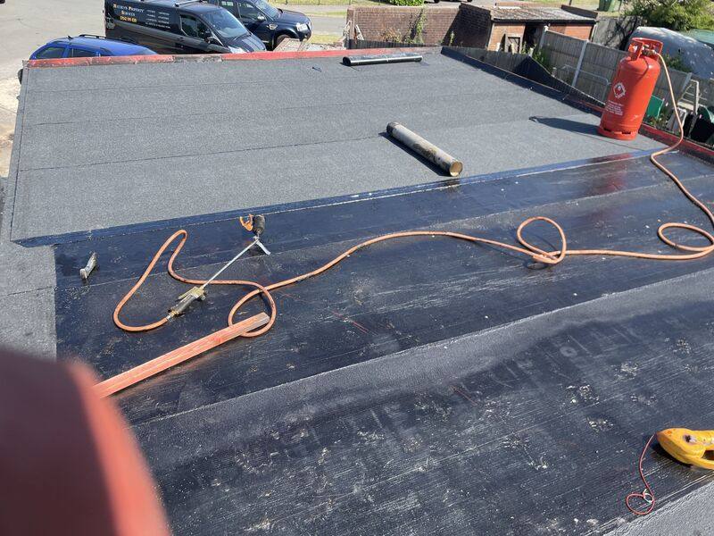 Capsheet laid on a domestic flat roof