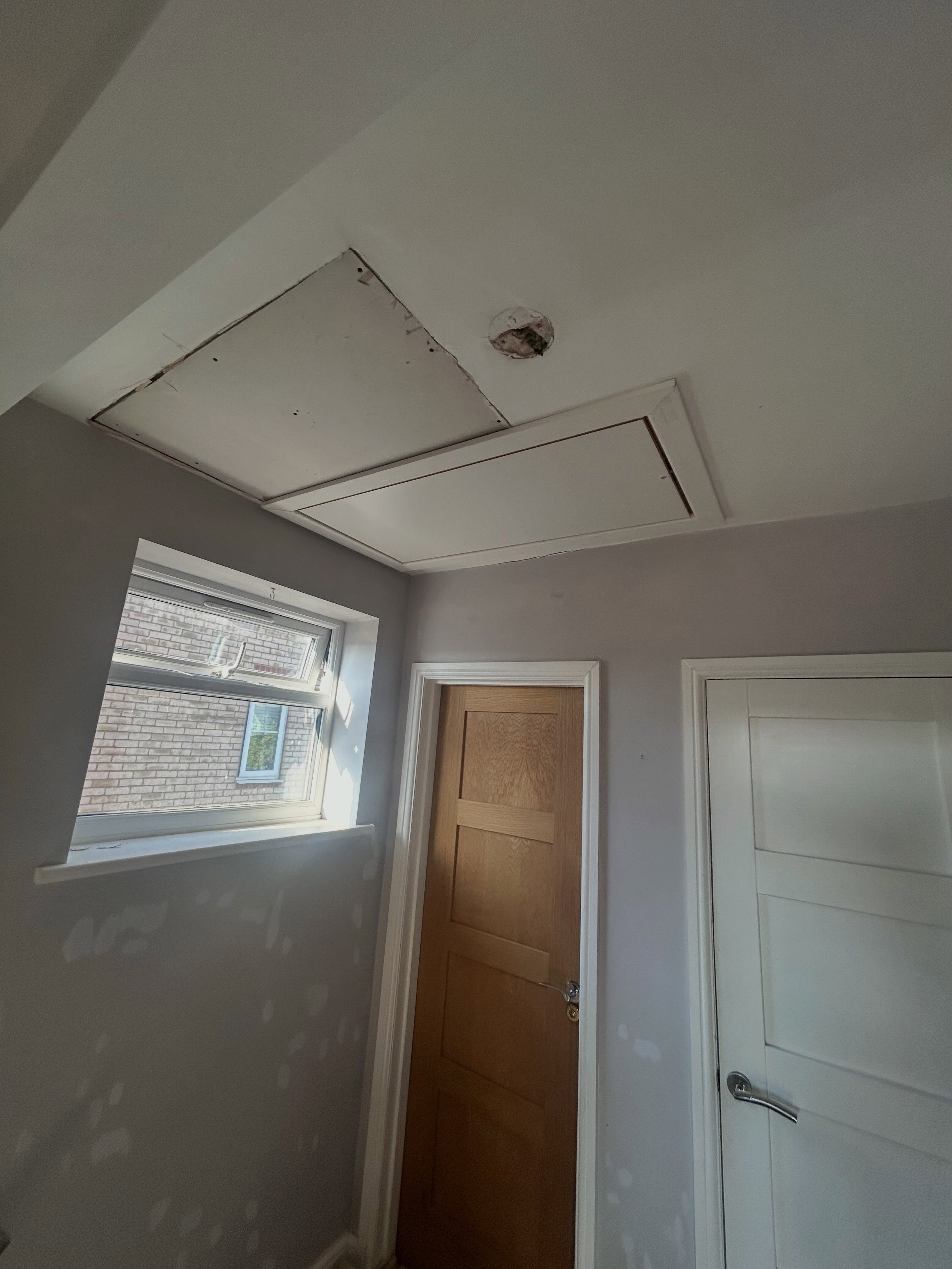 Plastered wall with a smooth finish