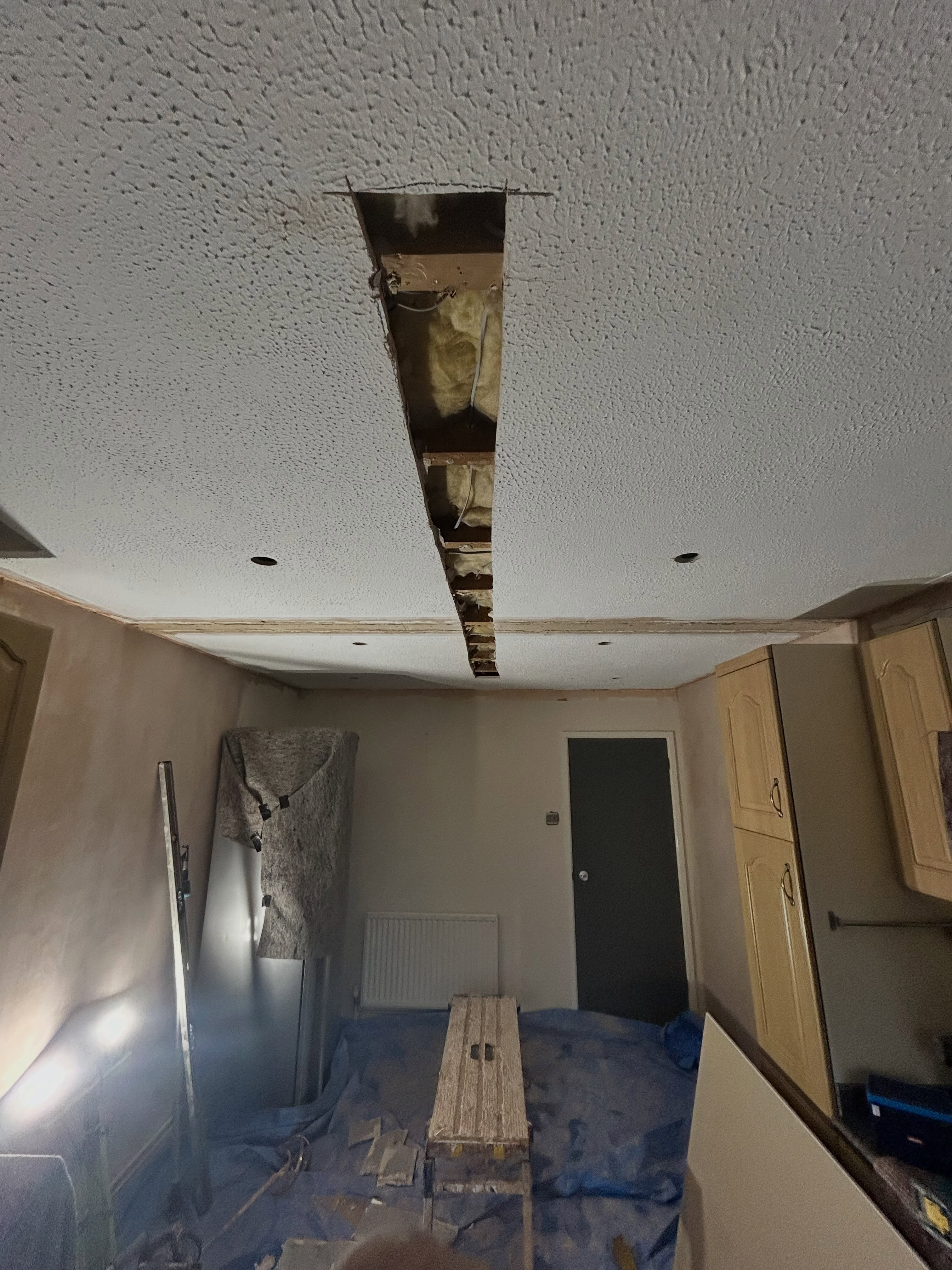 Freshly plastered walls