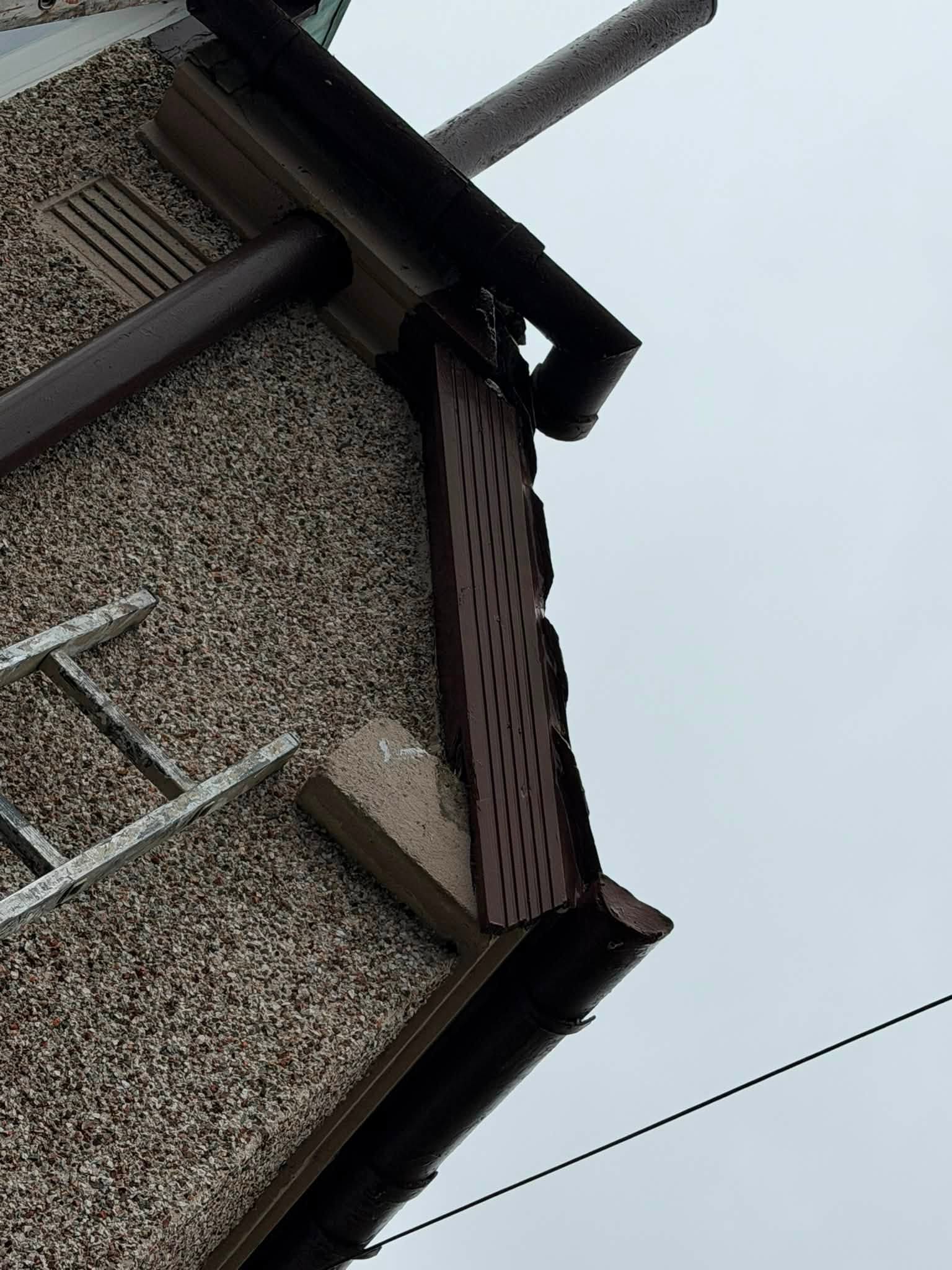 Close detail of PVC fascia and soffit
