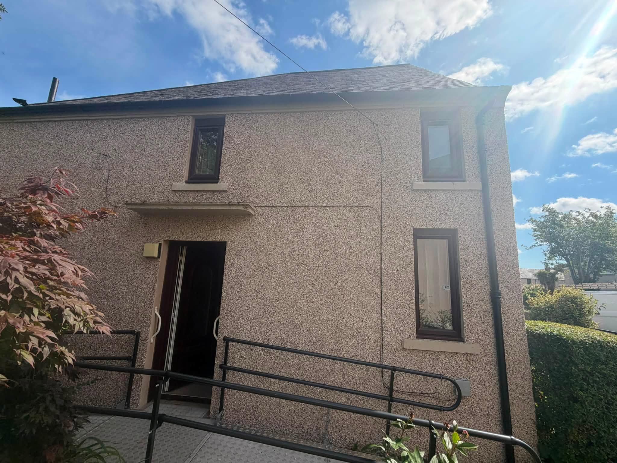 House exterior after roofing work