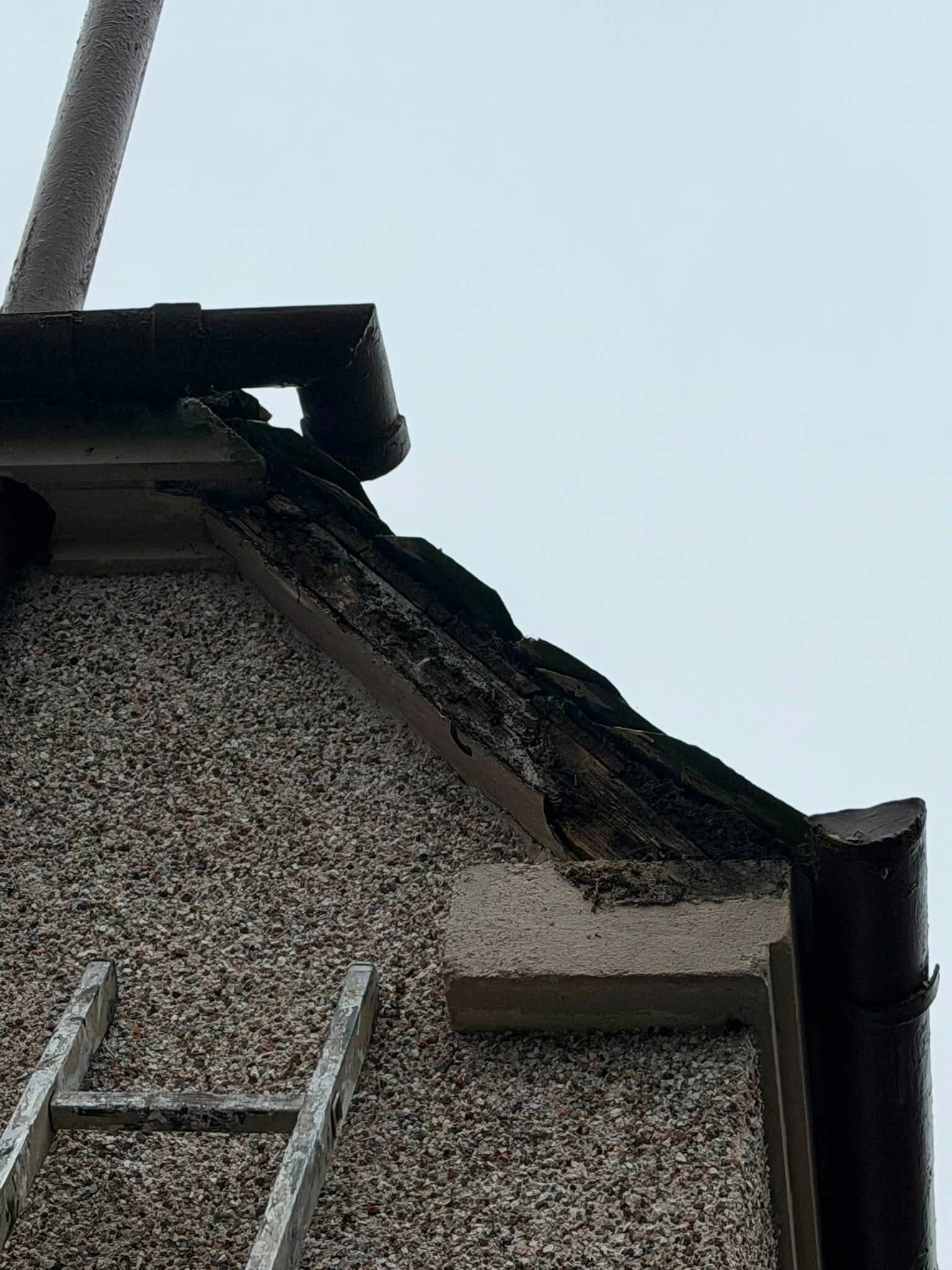 Roofline before repair work
