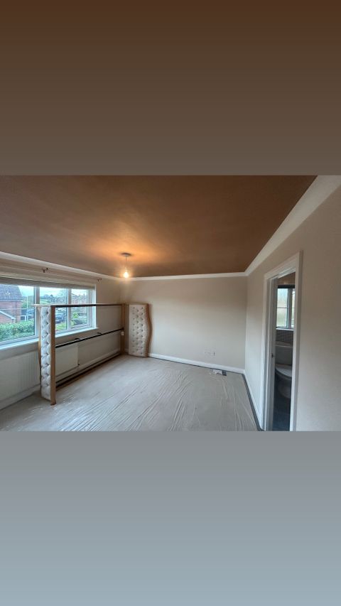 Plastered ceiling and walls