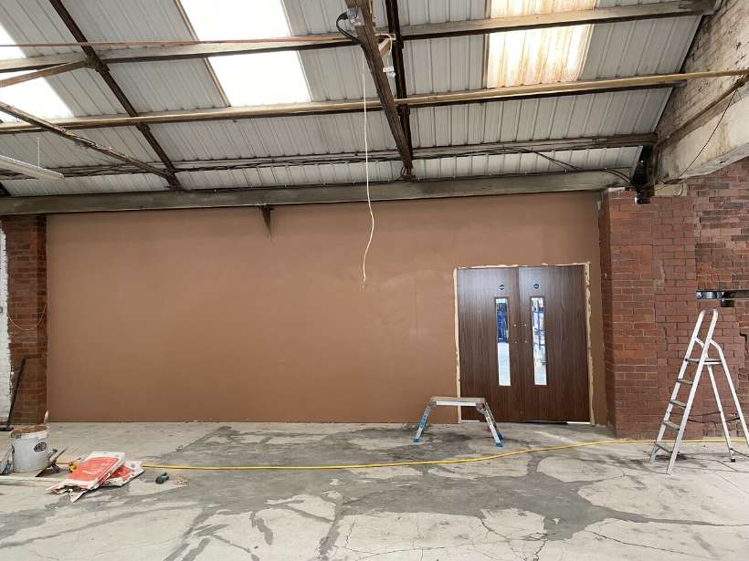 Commercial space boarded & skimmed