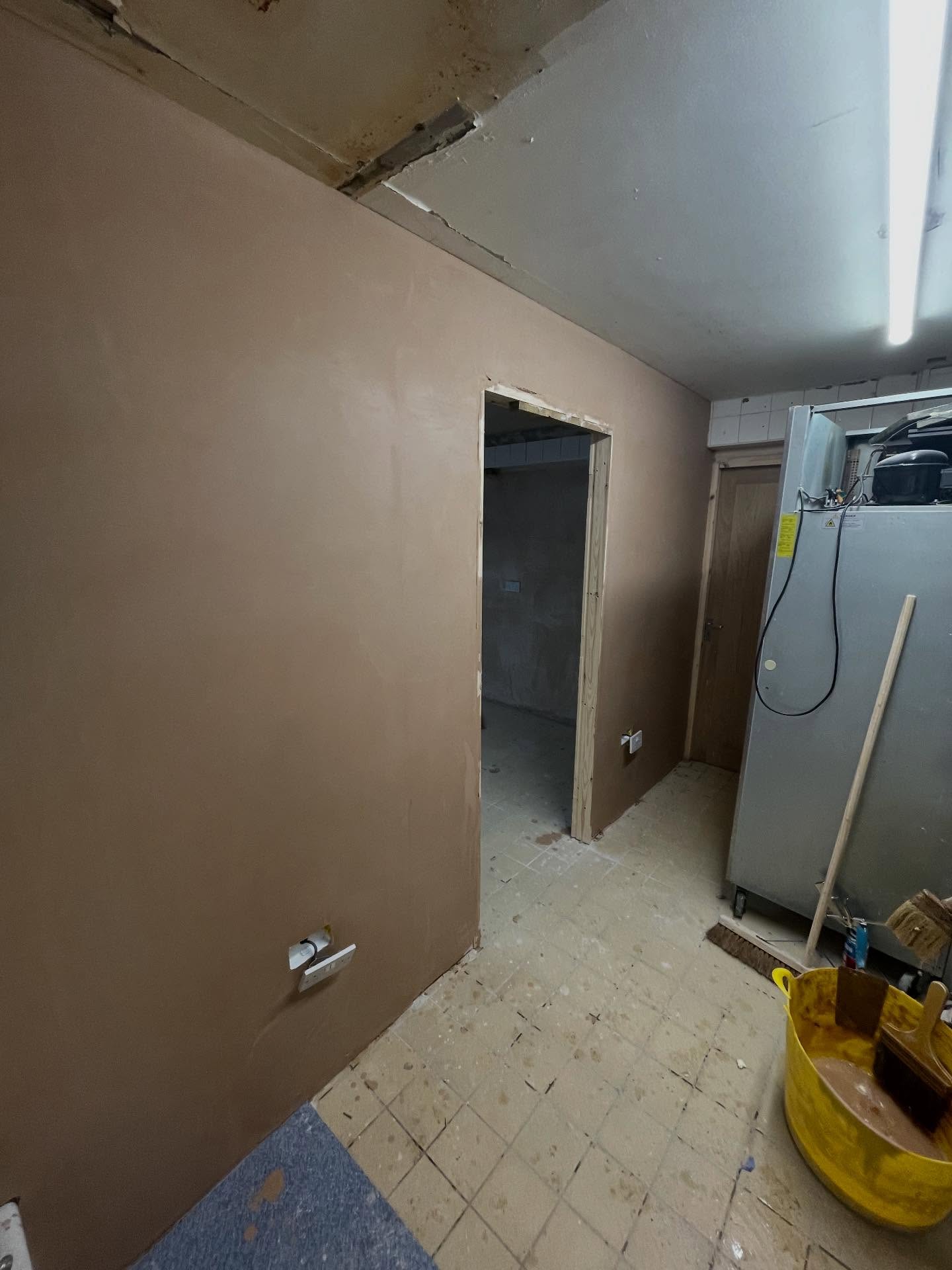 Full room freshly skimmed with the doorway reveal made good