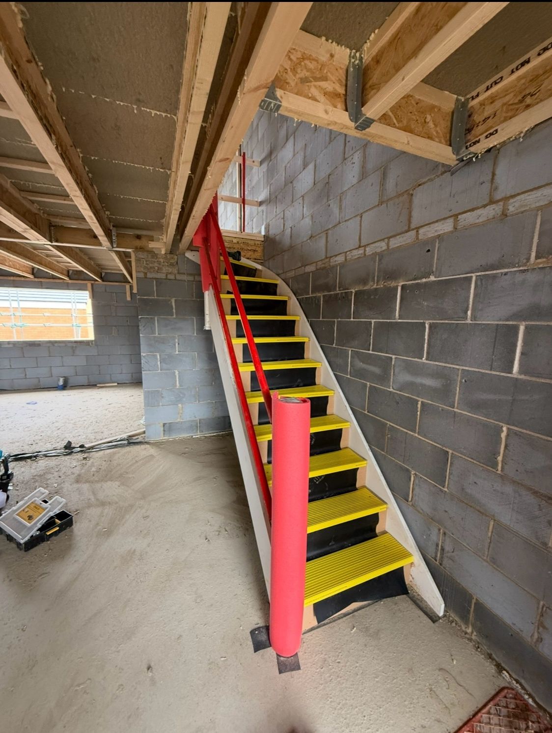 Stairs in, protection fitted